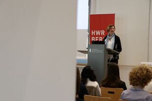 Informatikprofessorin Dr. Heike Wiesner von der HWR Berlin zu Frauen in der Digitalisierungsforschung auf der Abschlussveranstaltung des DiGiTal-Verbundprogramms.