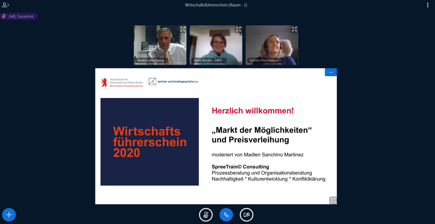 Online-Konferenz auf BigBlueButton: Unternehmen fragen, Schülerinnen und Schüler antworten. So wollten die Firmen zum Beispiel wissen, welche Rolle Nachhaltigkeit für die Jugendlichen spielt.