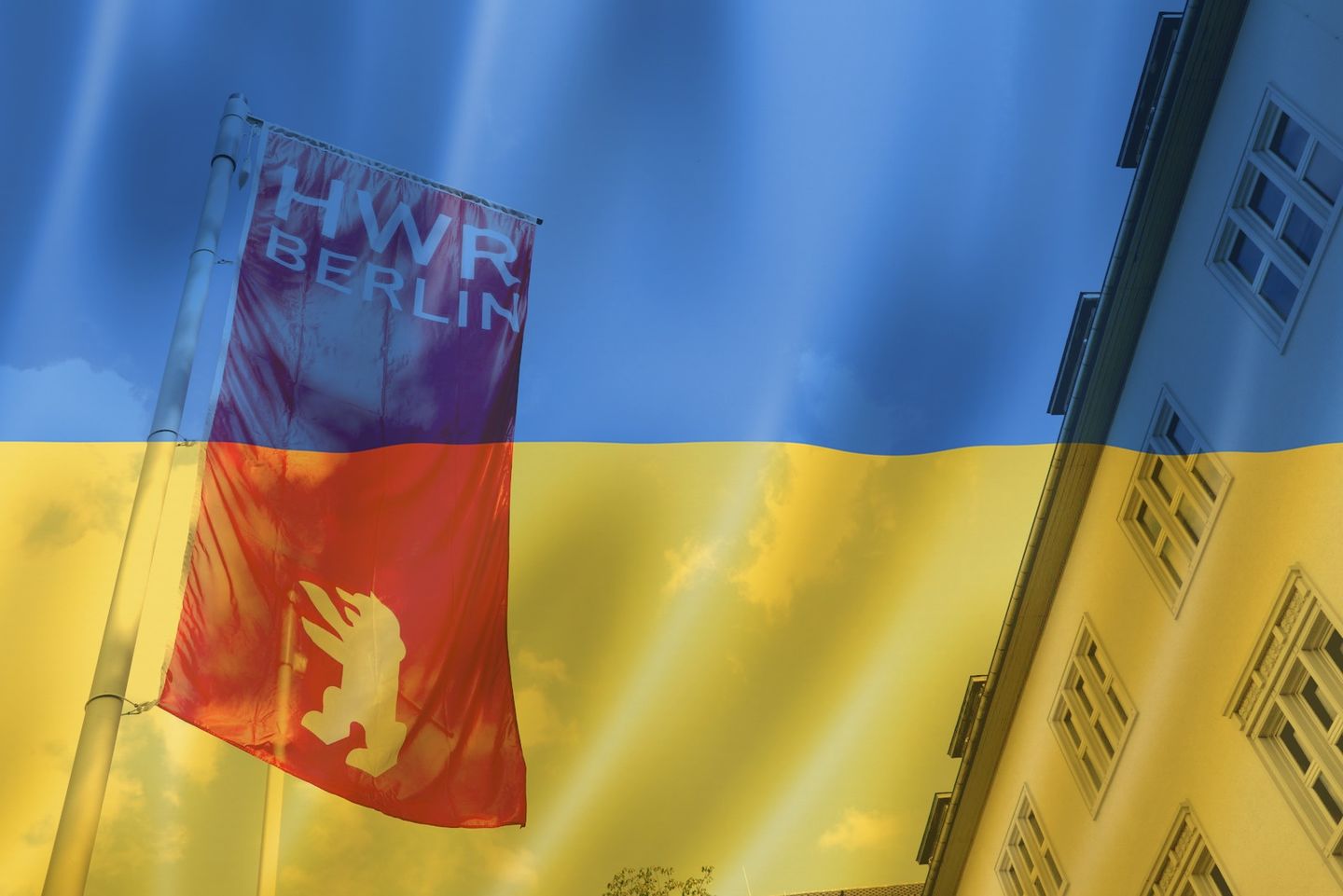 #StandWithUkraine: Die HWR Berlin engagiert sich für die Ukraine. Fotos: Sylke Schumann und © daboost/Getty Images/iStockphoto
