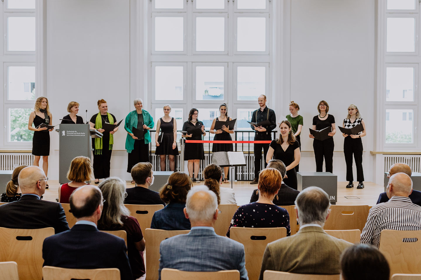 Eröffnung der neuen Aula der HWR Berlin am Campus Schöneberg im Juli 2022. Foto Lukas Schramm