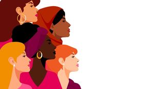 Grafische Darstellung von Frauen verschiedener Ethnien, die im Profil zu sehen sind. Grafik: © Atlas Studio/ iStock / Getty Images Plus