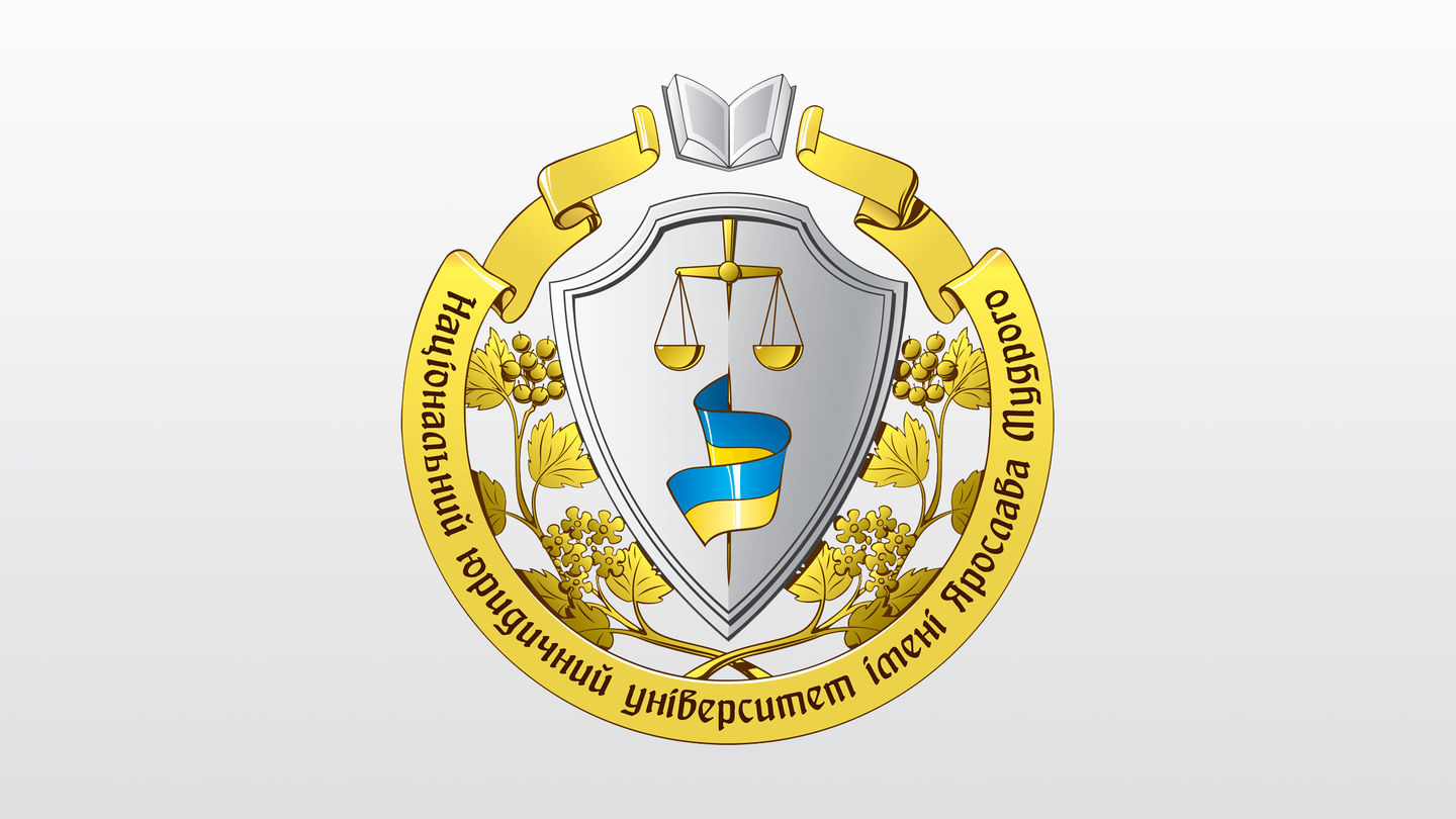 Logo der ukrainischen Yaroslav Mudryi National Law University in Charkiw.