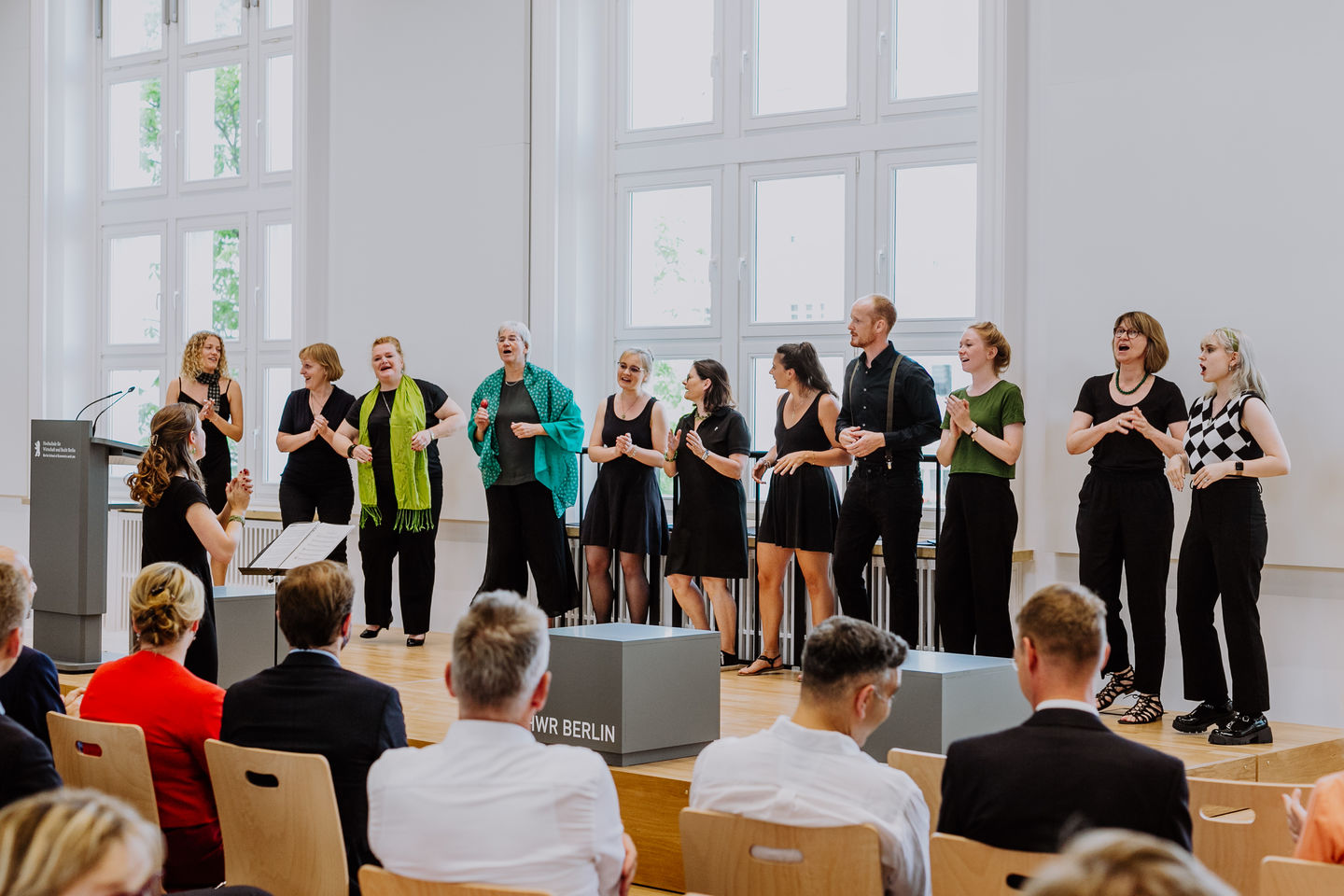 Eröffnung der neuen Aula der HWR Berlin am Campus Schöneberg im Juli 2022. Foto Lukas Schramm