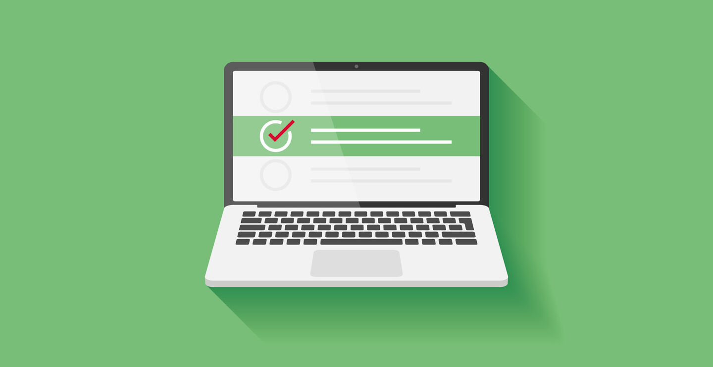 Icon: Laptop auf grünen Hintergrund