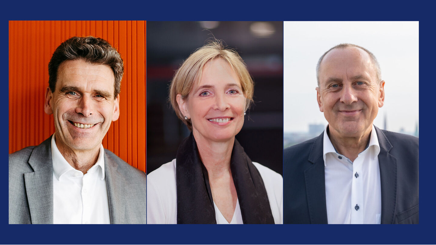 Collage Portraitfotos der drei Vorstände