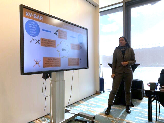 Sonja John beim V-Bar-Workshop am 13.3.2023 Sonja John während der Präsentation