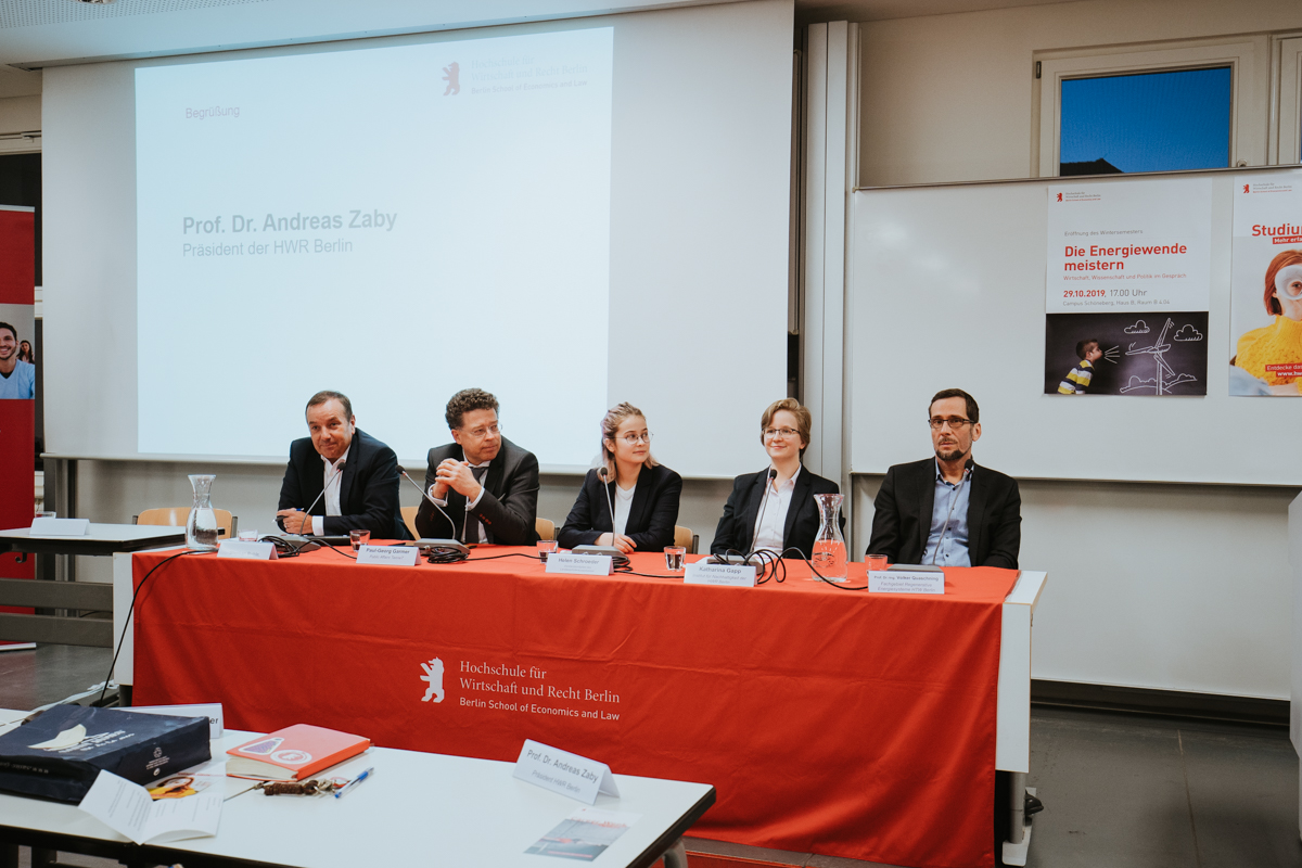 Energiewende meistern: Podiumsdiskussion bei der Semestereröffnung des Studium Generale der HWR Berlin am 29. Oktober 2019