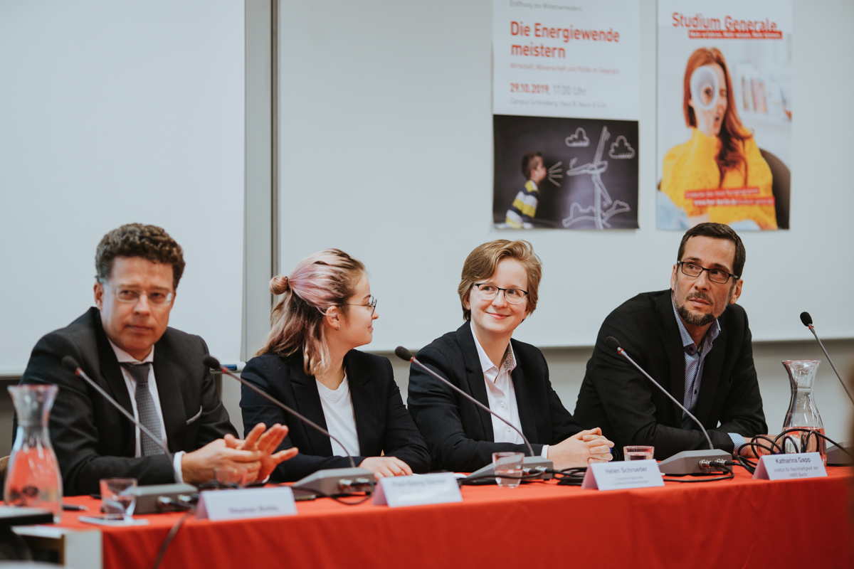 Energiewende meistern: Podiumsdiskussion bei der Semestereröffnung des Studium Generale der HWR Berlin am 29. Oktober 2019