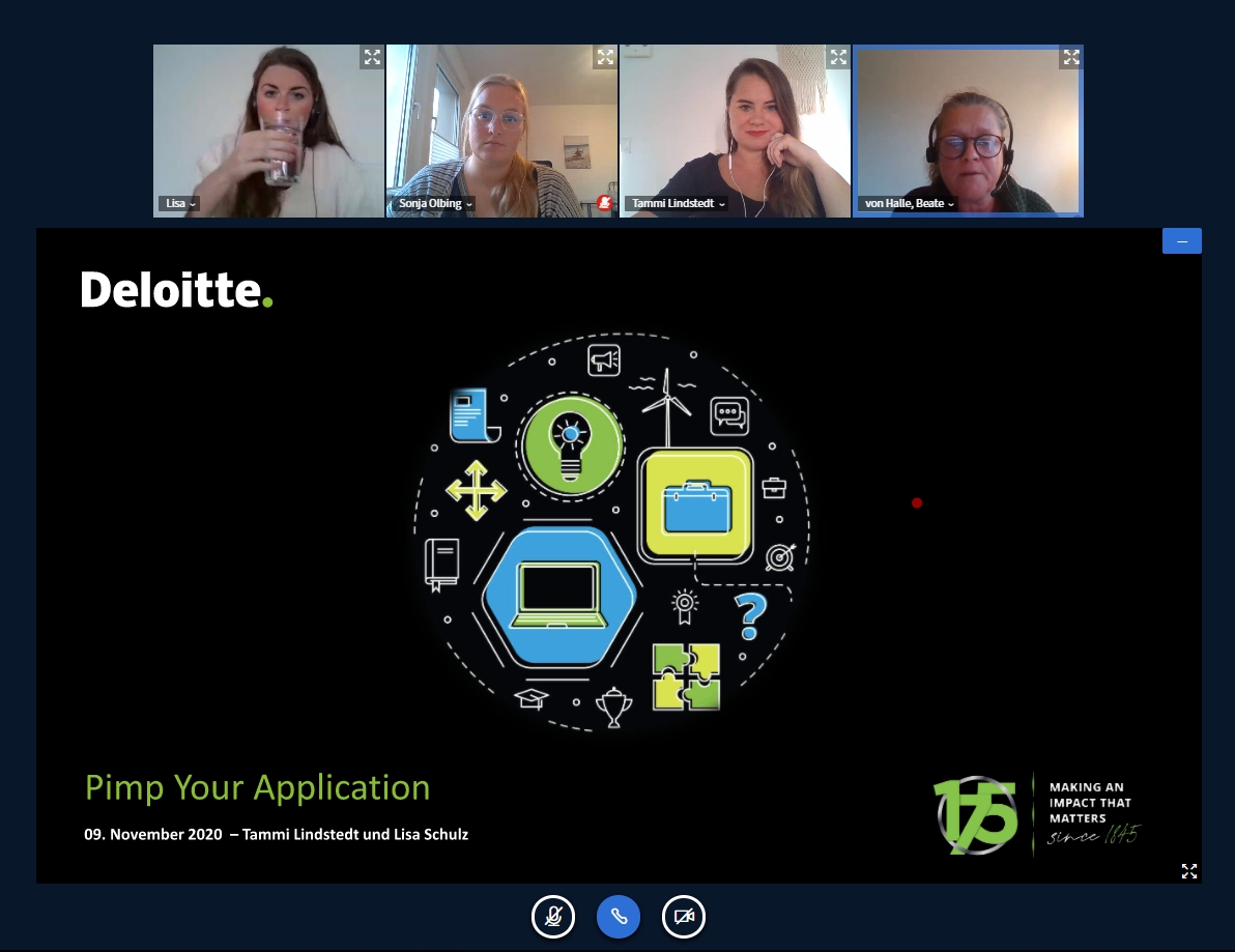 Live-Vortrag "Pimp your Application" mit Deloitte am 9. November bei der digitalen Career Week 2020.